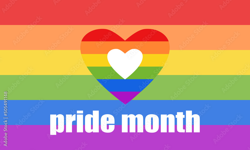Lgbt Flag With Heart Symbol Lesbian Gay Bisexual Transgender Rainbow Flag Poster Card