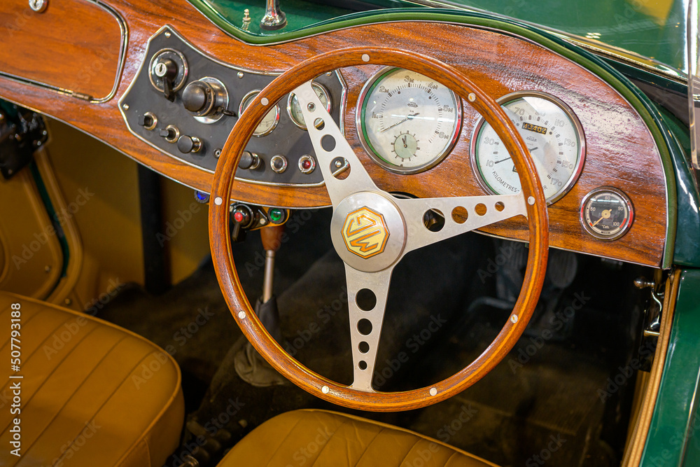 Sports Car Mg Td Classic Convertible Dashboard Stock Photo Adobe