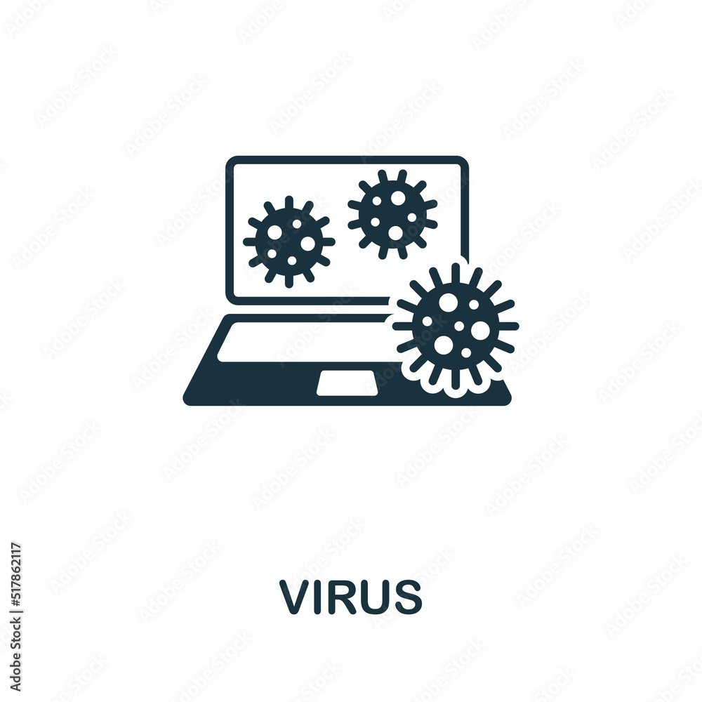 Virus Icon Monochrome Simple Cybercrime Icon For Templates Web Design