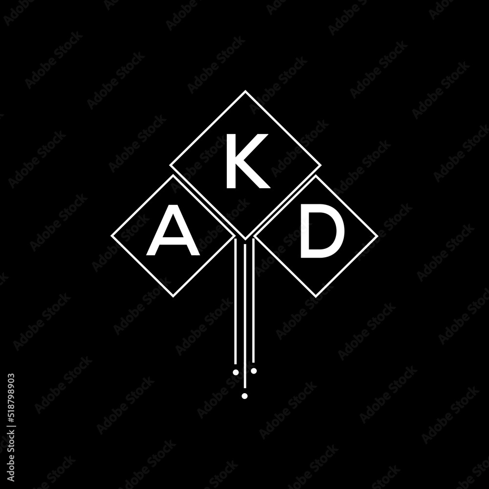 AKD Letter Logo Design With White Background In Illustrator AKD Vector