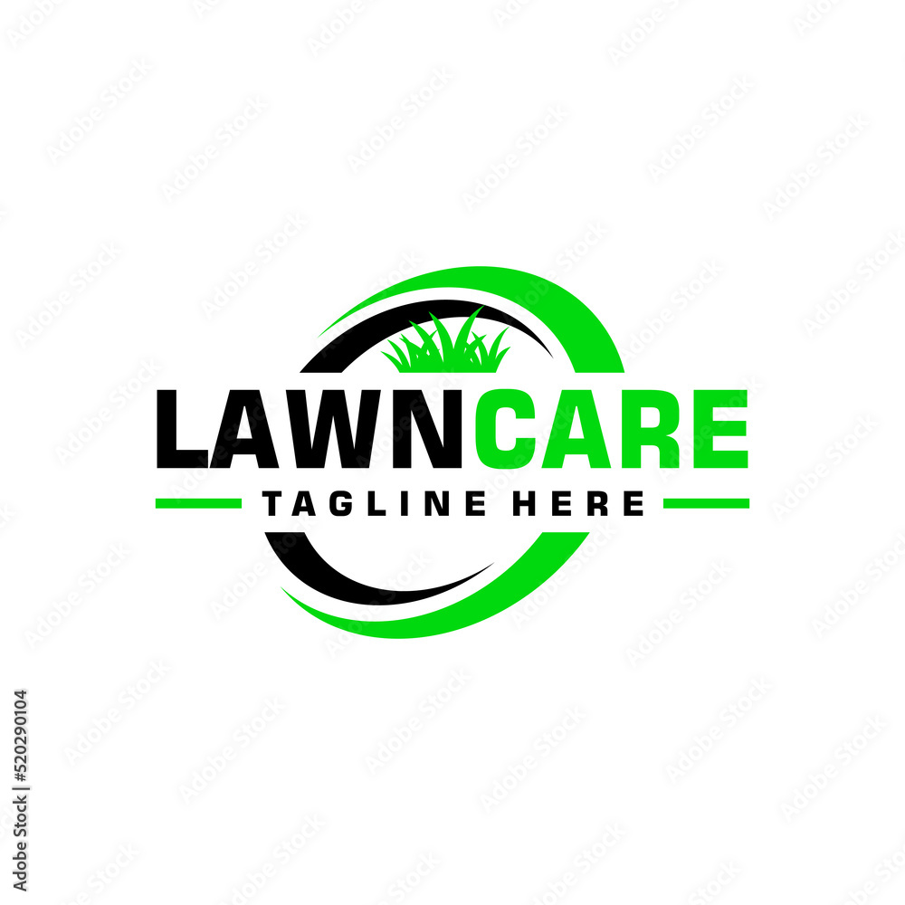 Lawn Care Logo Design Creative Idea Vector Design Inspiration Stock