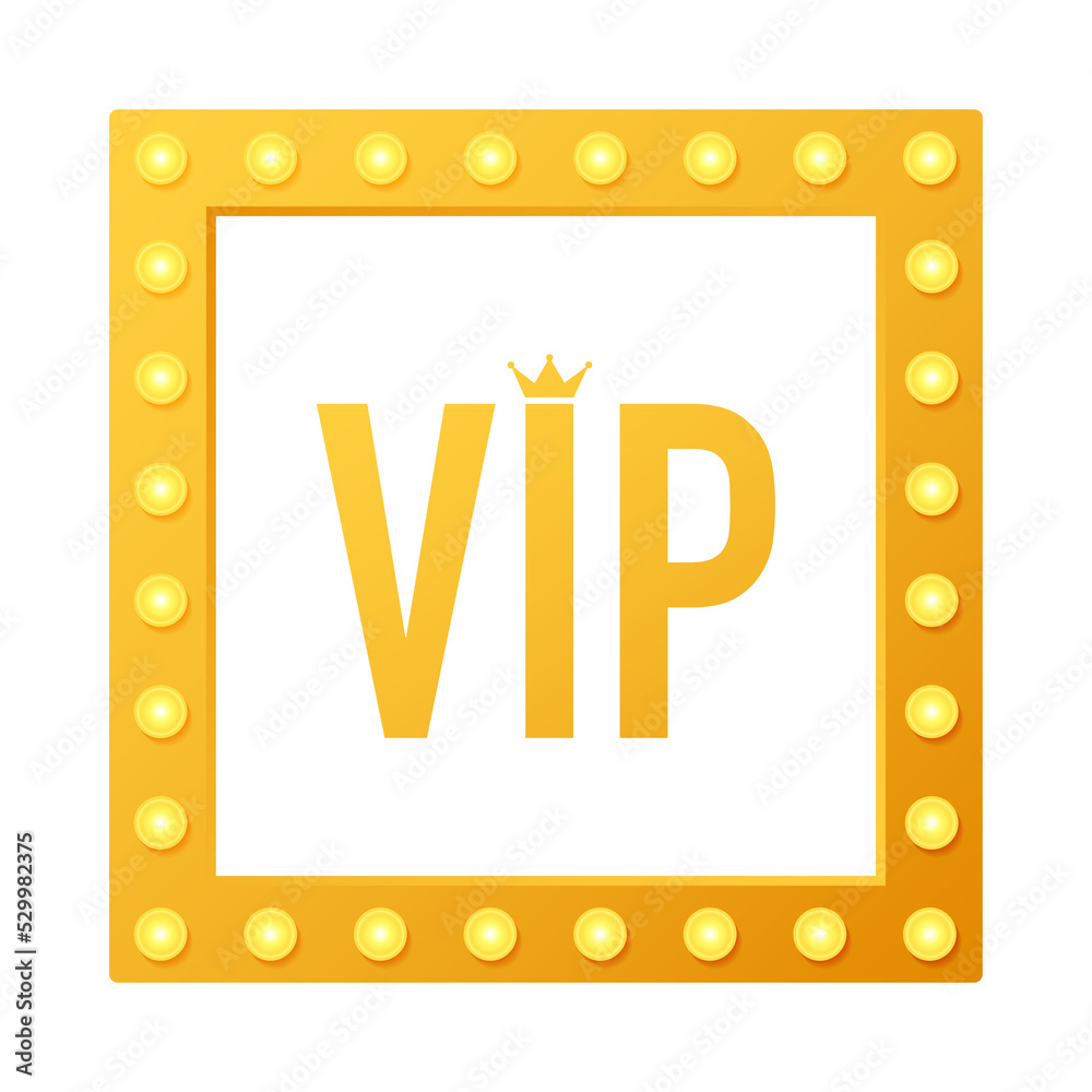 Golden Symbol Of Exclusivity The Label VIP With Glitter Very