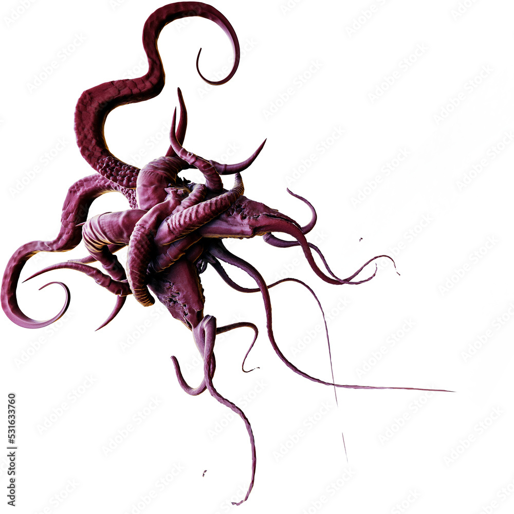 Abstract Organic Alien Tentacle Tendril Transparent Background PNG