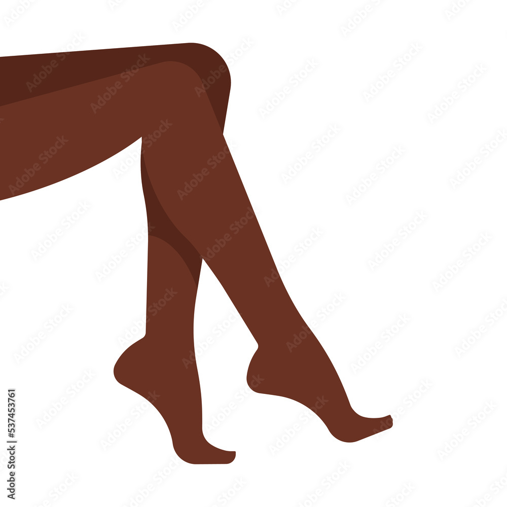 Naked Female Legs Side View Part Of Body Black Person Long Pretty Legs Isolated On White