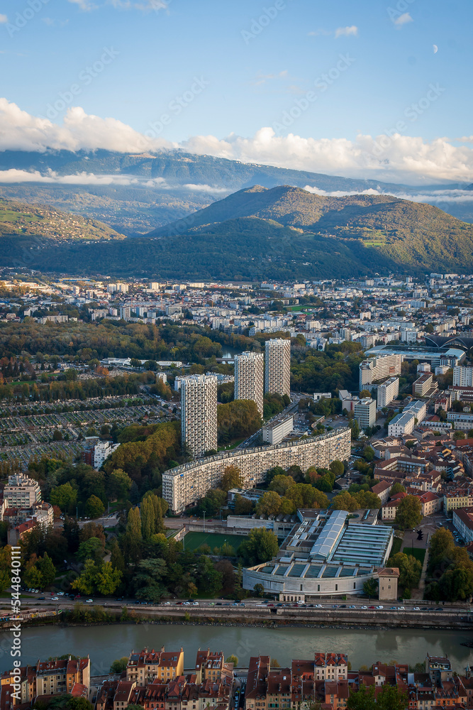 Grenoble France View Of Grenoble From The Heights Of The