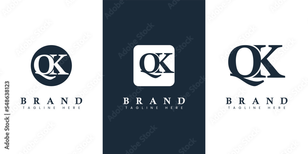 Modern And Simple Letter Qk Logo Suitable For Any Business With Qk Or