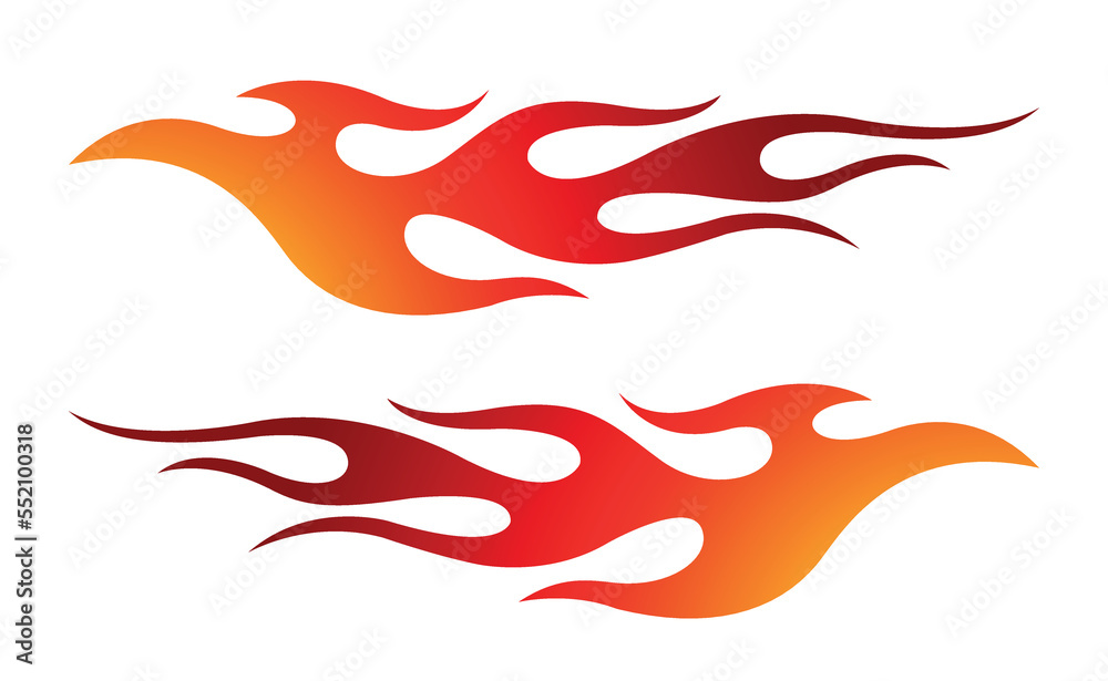 Racing Flame Car Sticker Tribal Fire Flame Car Decal Fire Tattoo Vector