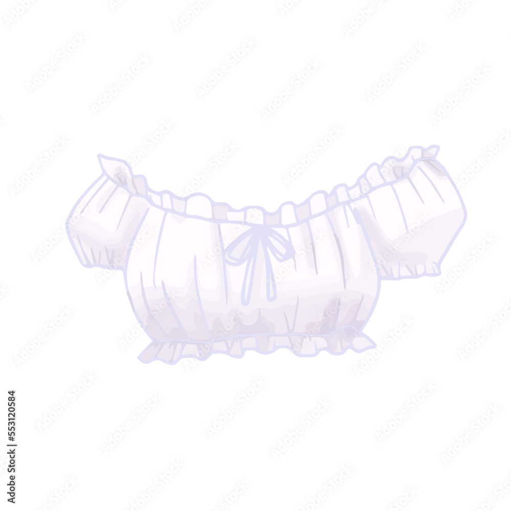 Hand Drawn Cute Isolated Clip Art Illustration Of Female White Lingerie