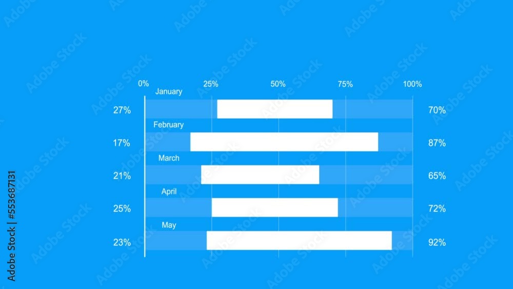 K Business Growth And Success Arrow Infographics Animation Of A