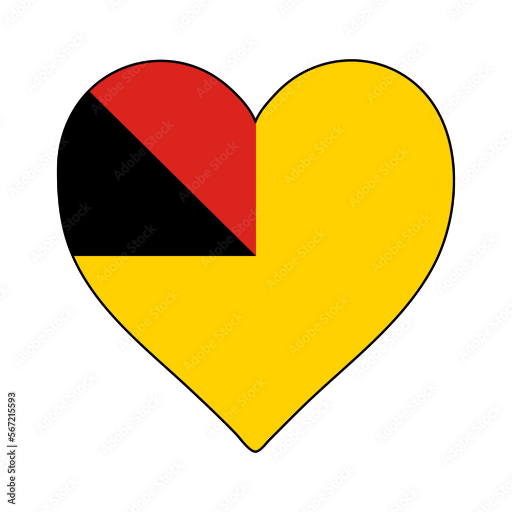 Negeri Sembilan Heart Shape Flag Love Negeri Sembilan State In