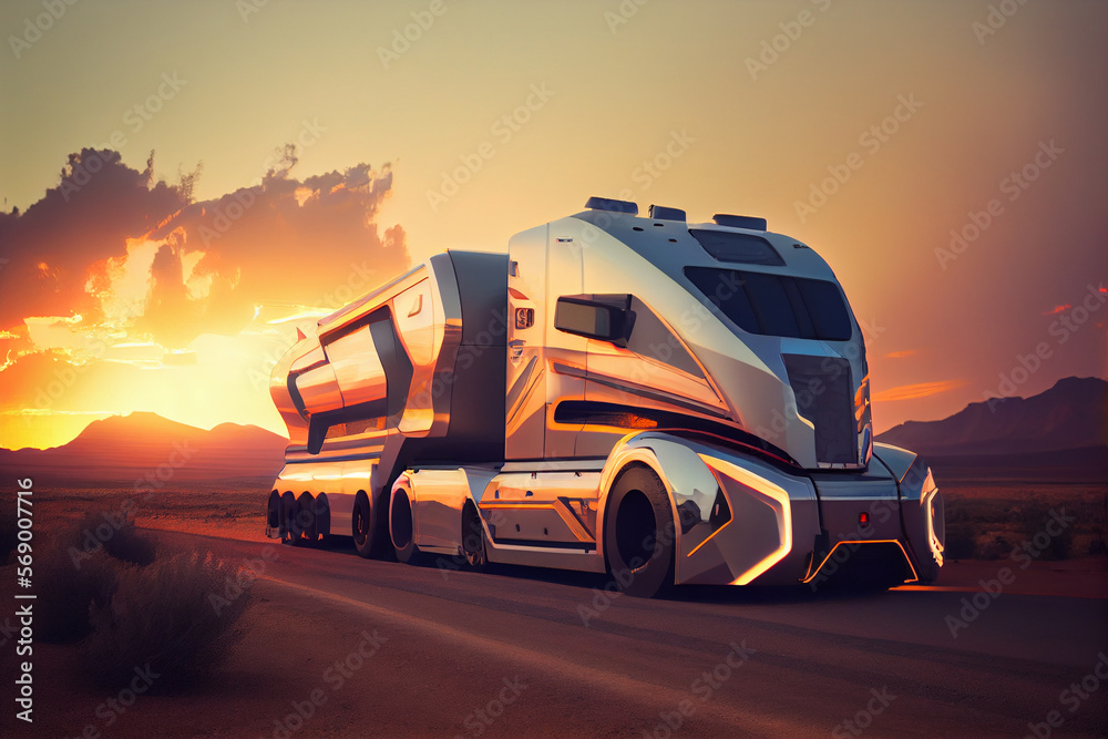 Autonomous Self Driving Semi Trucck Stock Illustration Adobe Stock