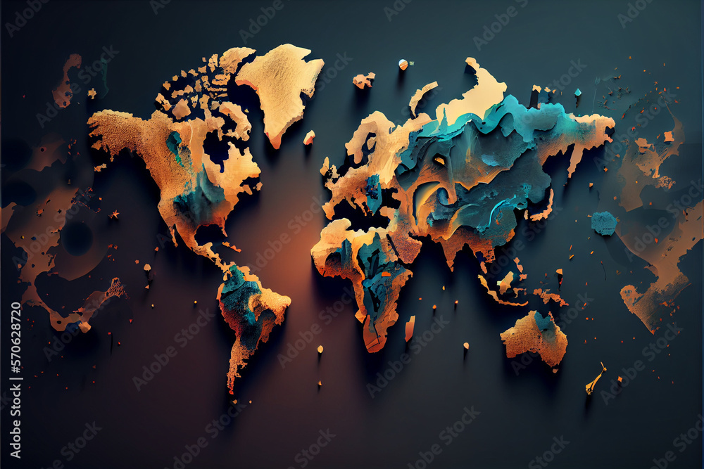 Map Of The Planet World Map Global Social Network Futuristic