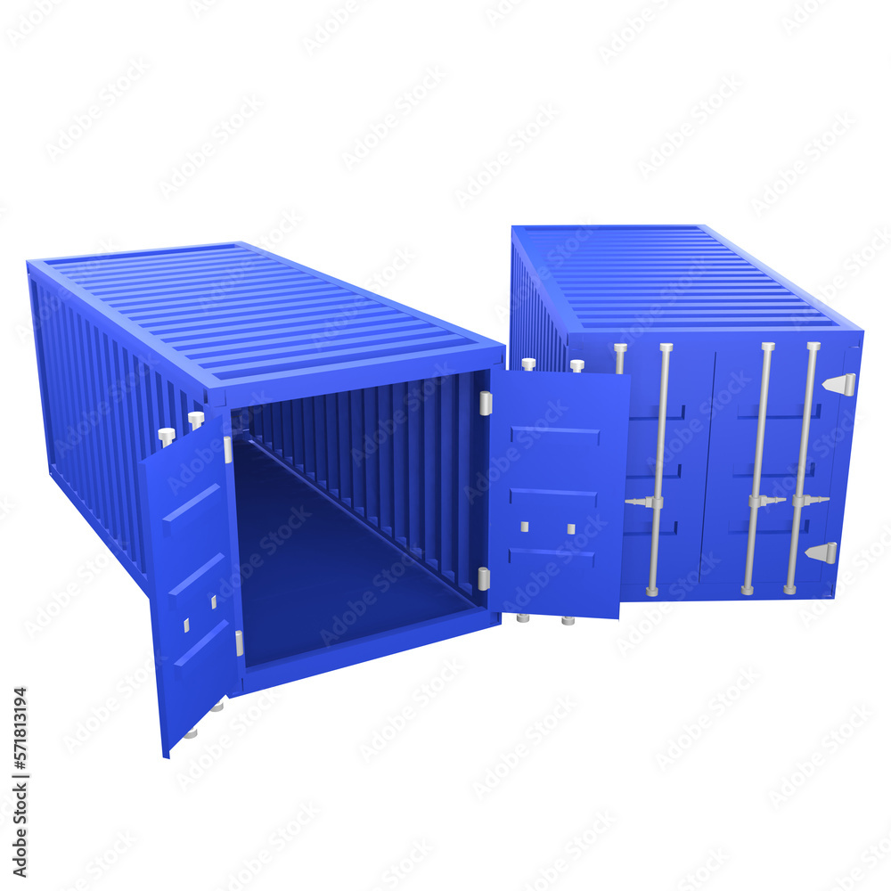 3D Design Of Cargo Containers For Storage Transportation Illustration