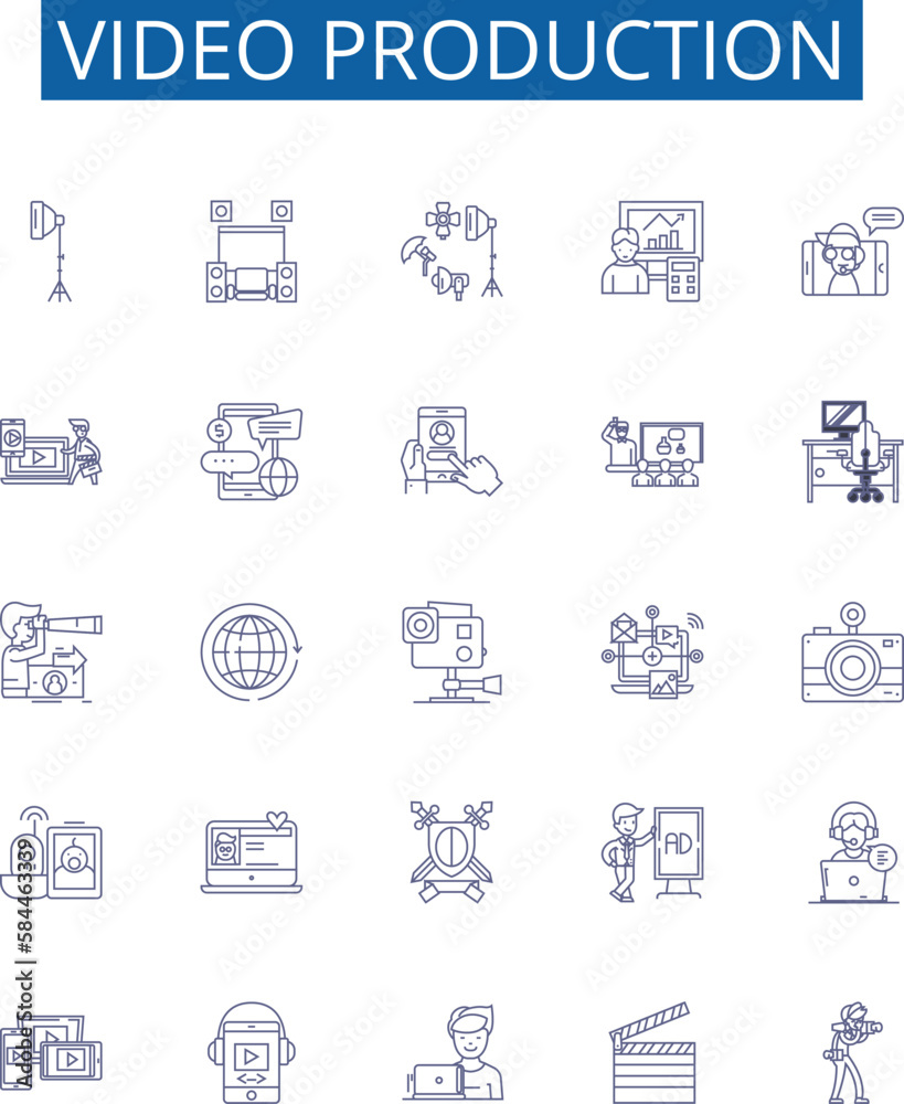 Video Production Line Icons Signs Set Design Collection Of