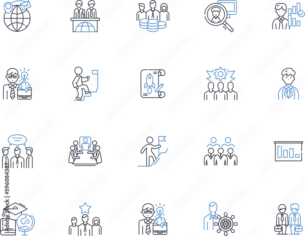 Vetor De Progressive Vision Line Icons Collection Inclusion