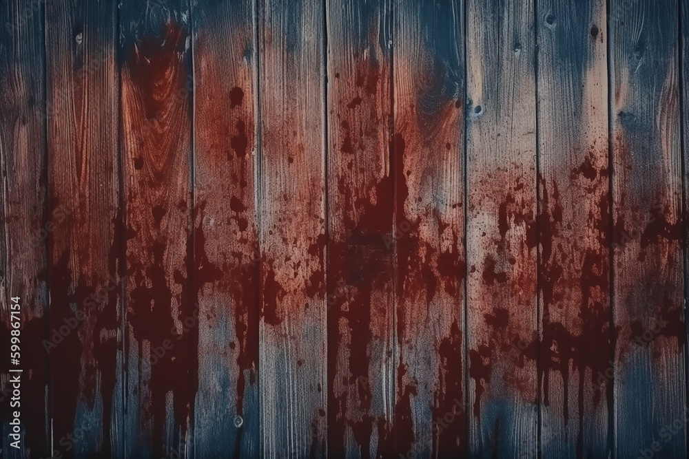 Horror Wood Blood Stain Background Grunge Rough Wooden Plank Wallpaper