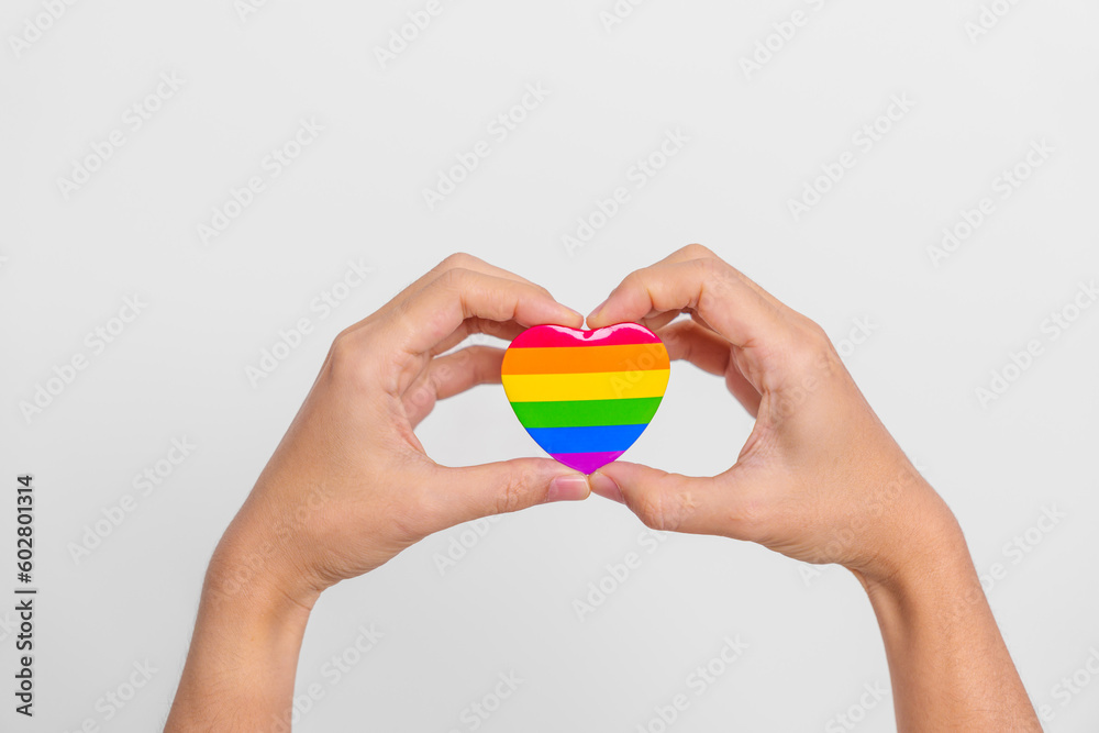 Lgbt Pride Month Concept Or Lgbtq Or Lgbtqia With Rainbow Heart Shape For Lesbian Gay