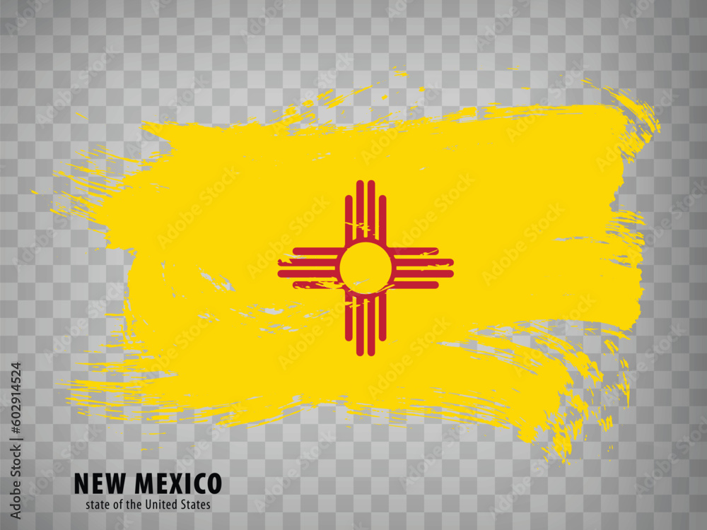 Flag Of New Mexico From Brush Strokes United States Of America Flag