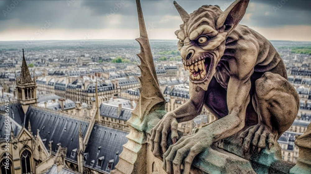 Ilustrace Gargoyle Fantasy Creature Sandstone Grotesque Figurative