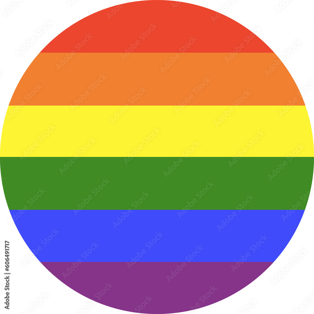 Rainbow Flag Lgbt Circle Icon Logo Symbol Sticker In Rainbow Colors Gay Pride Round Badge