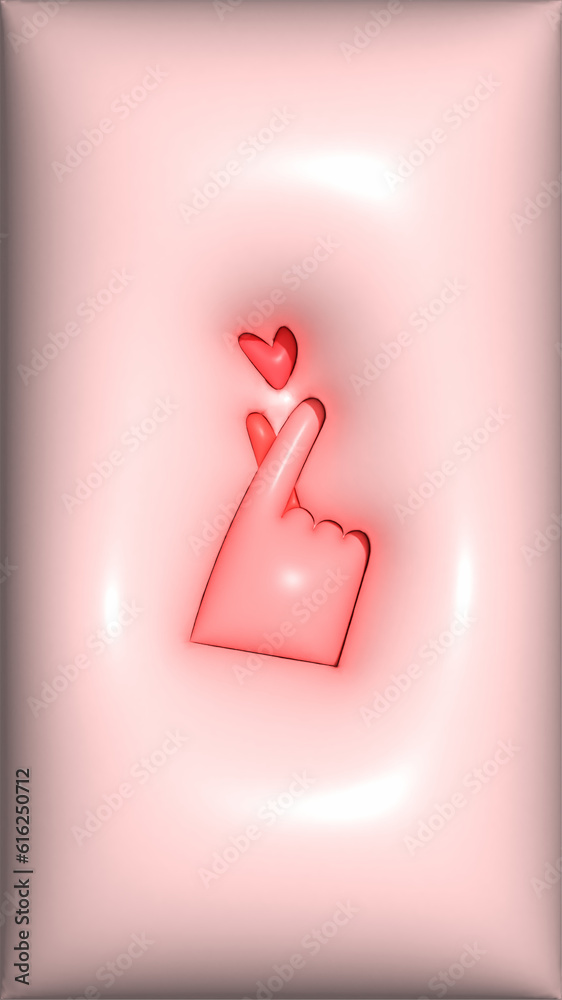 D Icon Hands Love Gesture Korean Finger Heart Love Symbol Vector