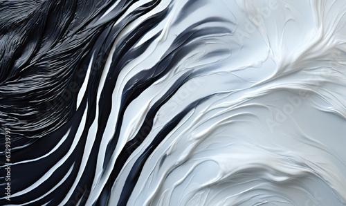 Abstract background, black and white twisty stripes.