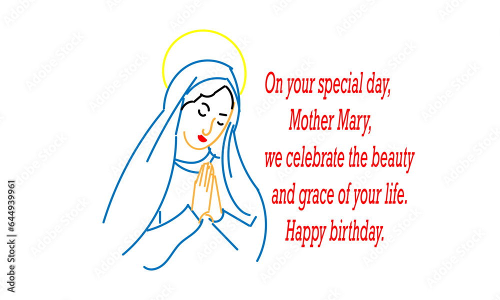 Happy Birthday Mother Mary Vector Designs For Greetings Banner