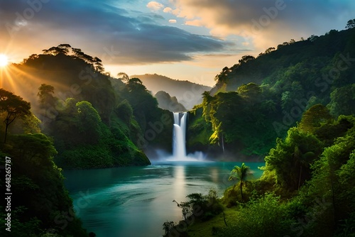 waterfall in the mountains