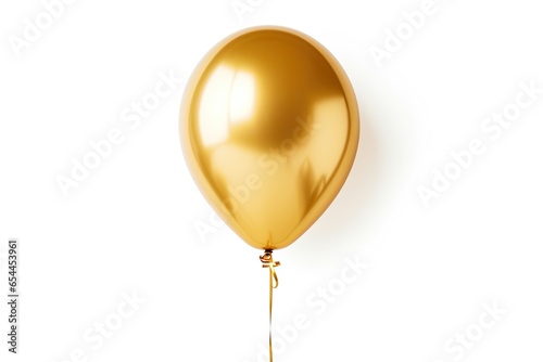 White background with isolated golden balloon