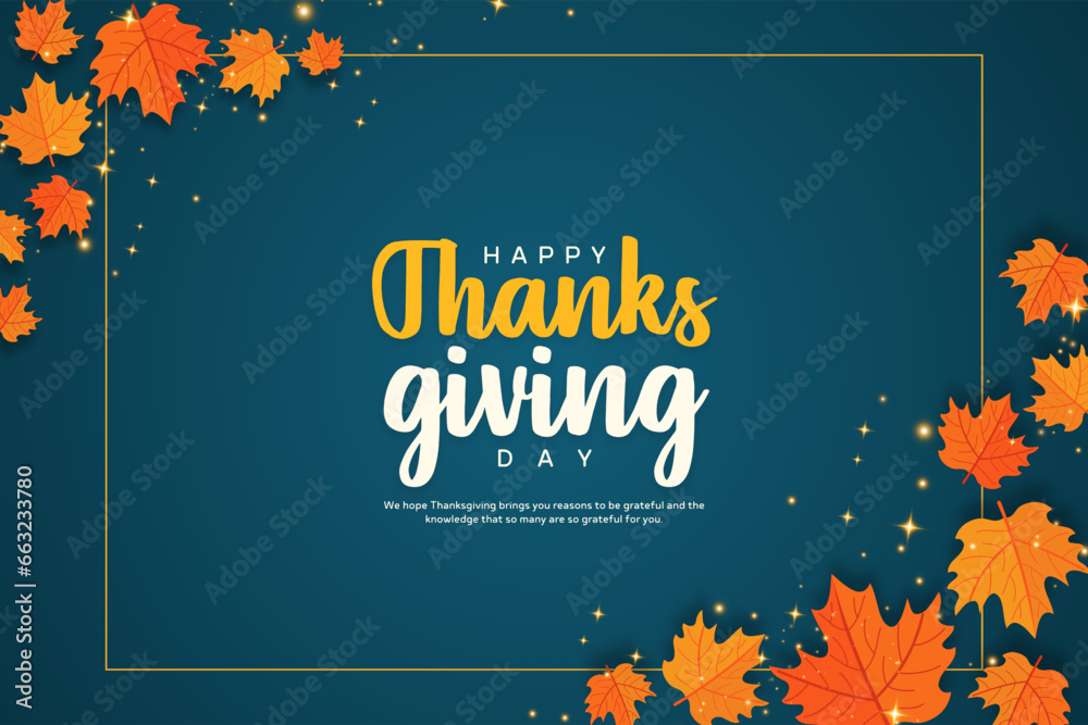 Happy Thanksgiving Wish Written With Elegant Calligraphic Script And