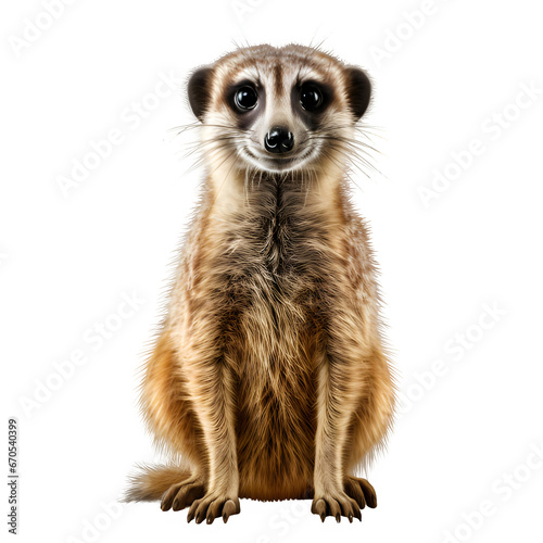standing meerkat animal isolated on transparent background ,generative ai