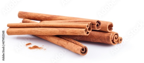 White background with cinnamon stick