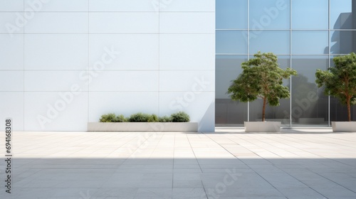 Modern office front area,Empty space outside a modern office building 