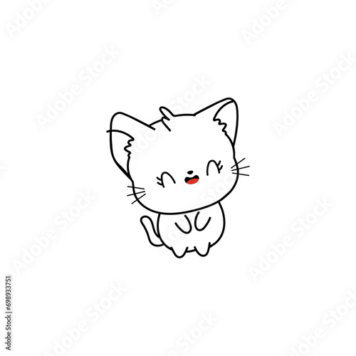vector coloring kids cute cat cute
