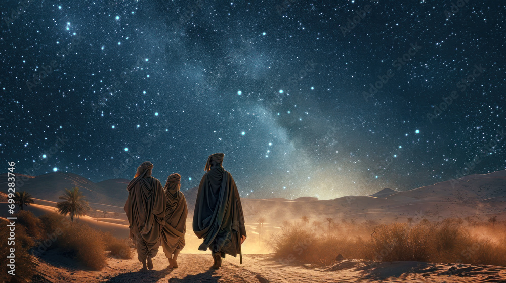 Epiphany Bethlehem Three Wise Men On Their Way To Bethlehem Mary And