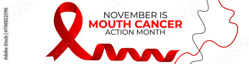 Vector illustration on the theme of Mouth Cancer action month observed each year during November. suit for banner, cover, brochure, flyer, greeting card, backdrop, website, poster with background.