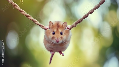 Illustration of cute little gold hamster. 