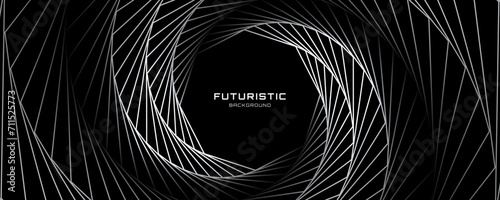 3D black white techno abstract background overlap layer on dark space with glowing lines shape decoration. Modern graphic design element future style concept for banner, flyer, card, or brochure cover