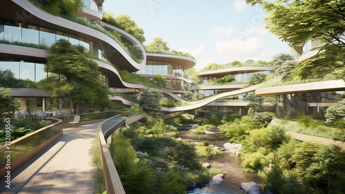 Bio Bridge Building An office complex with living brief