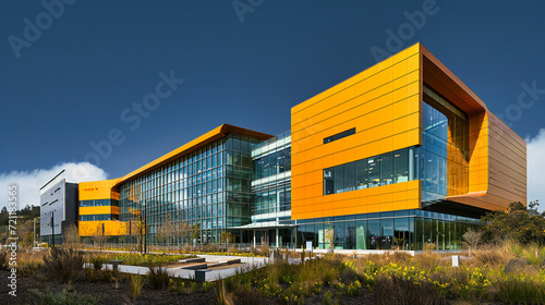 Modern Architecture in Business and Education, Office Buildings and University Exterior, Technology Design