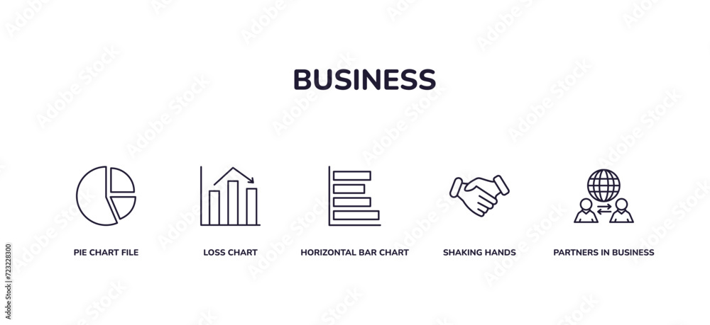 Vecteur Stock Editable Outline Icons Set Thin Line Icons From Business