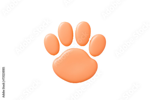 Paw print of animal icon,  cat footprint symbol isolated on white background, png