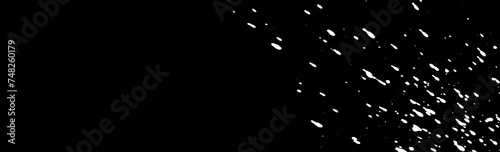 Abstract black background covered with white paint spray. Wide panoramic. Template web design banner