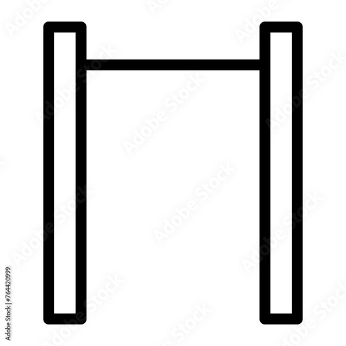 This is the Pull Up Bar icon from the Sport icon collection with an Outline style