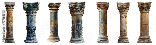 Ancient Greek pillar set PNG. Ancient Greek column PNG. Tall Ancient Greek pillar isolated. Doric column PNG. Ionic column PNG. Corinthian column png. Ancient Greek architecture