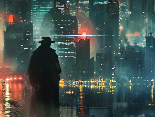 Neo-noir detective agency, mysteries in the digital fog