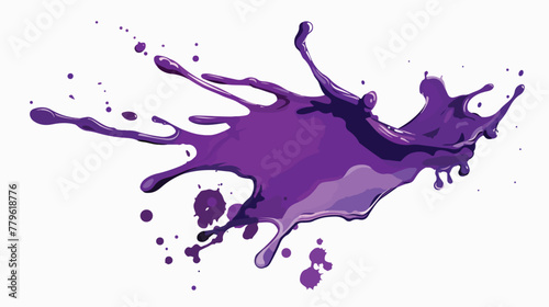 Isolated splash of purple paint on a white background