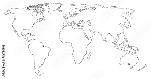 World map, vector illustration.
