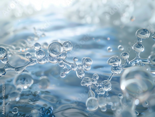 Water molecules engaged in the generation of green energy their movements synchronized in a dance of sustainability and innovation. Generative ai.