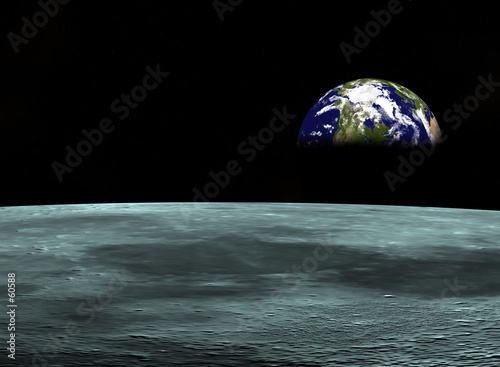 Space Travel Earth Planet Looking From The Moon Buy This